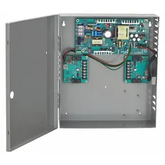The VON DUPRIN PS902-FA is a power supply board housed in an enclosure, intended for use in access control and security systems. It provides regulated power for components such as electric strikes and magnetic locks in commercial door hardware applications.