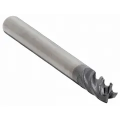 This carbide corner-chamfer end mill is designed for chamfering and deburring edges on steel and cast iron workpieces. It features a 3/16" mill diameter, 5/16" length of cut, 4 flutes, and an AlTiN coating for fast cutting and extended tool life in industrial machining applications.