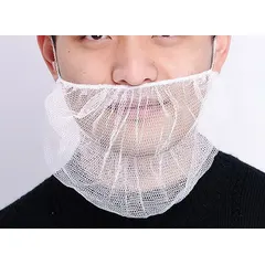 Polyester beard net with mediumweight fine mesh for containing facial hair. Latex-free, box of 100. Suitable for hygiene-sensitive environments such as food processing and cleanrooms.