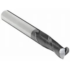 This general purpose carbide square end mill features an AlTiN coating for high hardness and oxidation resistance. With 2 flutes, a 15/32" cutting diameter, 1" length of cut, and 3" overall length, it is suited for slotting, profiling, and contouring in ferrous and non-ferrous materials.