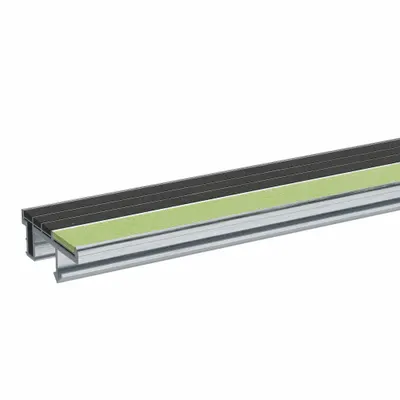NITEGLOW Stair Nosing: Multi-Strip Grit, Aluminum, Set-in-Concrete, 48 in Wd, 3 in Dp - Replaceable Insert Multistrip Grit Stair Nosings