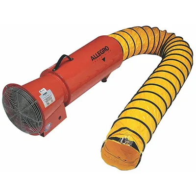 ALLEGRO Blower: 120 V AC, 8 in Duct Dia, 1/3 hp Horsepower, 1,275 cfm Max Flow in Free Air - Axial Blower & Ducting Combination Units