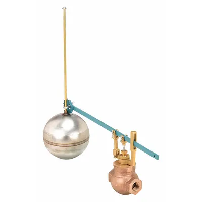 KECKLEY Float Valve Assembly: For Water Media, Straight Valve Body, Cylindrical - General Service Float & Lever Valve Assemblies