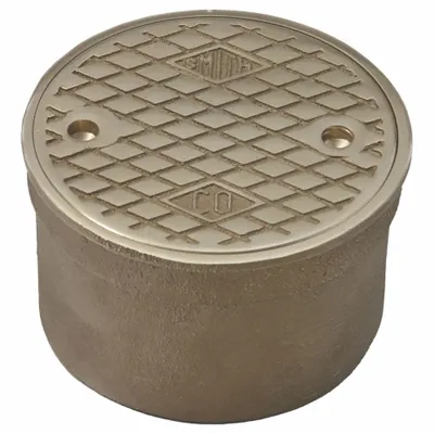 JAY R. SMITH MFG. CO Floor Cleanout: 4 3/4 in Overall Dia, 3 in Overall Ht, Nickel Bronze - Cleanouts