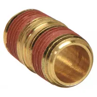 Pipe Nipple: Brass, 1/2 in Nominal Pipe Size, 2 in Overall Lg, Threaded on Both Ends, 1,000 psi (MPN VS215PNL-8-20)