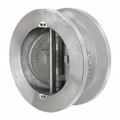 KECKLEY Check Valve: Double Disc, Inline Valve Body, 2 in Pipe Size, Wafer, Carbon Steel - Carbon Steel Double-Door Wafer Check Valves