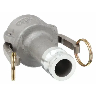DIXON VALVE & COUPLING Cam and Groove Adapter: 250 psi Max. Working Pressure @ 70 F, 5 11/16 in Overall Lg - Type DA Aluminum Cam & Groove Fittings