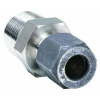 PARKER Compression Fitting Adapter: 3/8 in OD x 1/4 in Pipe size, 1/4-18 Thread Size, Ferulok (MPN 6 FBU-SS)