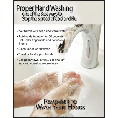 ACCUFORM Safety Laminated Poster (MPN P4850L) - Proper Hand Washing Sign