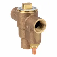Brass freeze protection valve with 1/2 in NPT female connection. Designed as a bleed valve accessory for shower equipment to prevent water freezing in supply lines. Yellow finish