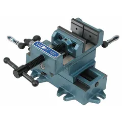 This WILTON cross-slide drill press vise features a V-grooved face for securely holding round stock. With a 4 in maximum jaw opening and 1 3/8 in throat depth, it provides precise X-Y positioning for drilling, milling, and tapping operations in metalworking and toolroom applications.
