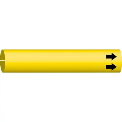 BRADY Pipe Marker: Yellow, Black, Fits 2 1/2 to 3 7/8 in Pipe O.D., 1 Pipe Markers - Blank Snap-On Pipe Markers