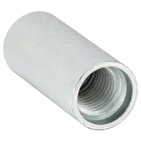 Steel threaded pipe straight for connecting two pipes in a straight line in medium-pressure systems. Rated for 300 psi at 150°F with 1/8 in x 1/8 in connections. Suitable for industrial plumbing, HVAC, and pneumatic applications