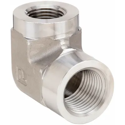 PARKER Metal Pipe Elbow: 90° Elbow, 1/2 in x 3/8 in, Female NPT Threaded x Female x NPT Threaded - High Pressure Precision Pipe Fittings
