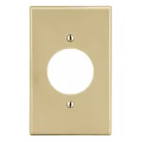 HUBBELL Wall Plate: Single Circular Opening, 1 Gang, Ivory, Std Size (MPN P720I)