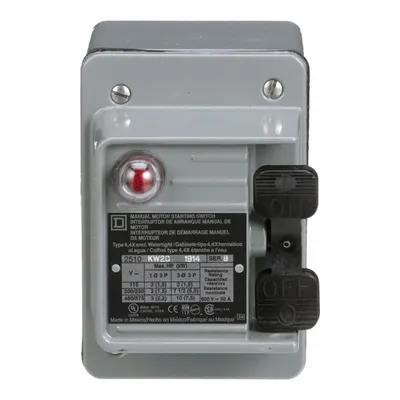 SQUARE D Manual Motor Switch: 3 Poles, 30 A, 4 NEMA Rating - Enclosed Manual Motor Switches