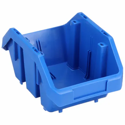 QUANTUM STORAGE SYSTEMS Cross-Stacking Bin: 6 5/8 in x 9 1/2 in x 5 in, Blue - Cross-Stacking Plastic Bins