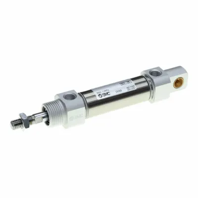 SMC Round Body Cylinder: 32 mm Bore, 75 mm Stroke, Non-Repairable, Stainless Steel - Rear Pivot Mount Cylinders