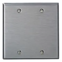 LEVITON Wall Plate: Blank, 2 Gang, Silver, Std Size (MPN 84025-40)