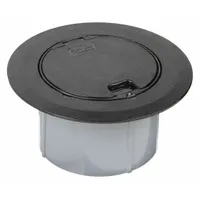 STEEL CITY Floor Box Cover and Carpet Flange: Round, Black, Plastic, 6 3/8 in Dia. (MPN 68R-CST-BLK)