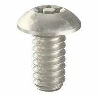 Tamper Resistant Screw: #10-24 Thread Size, 3/8 in Lg, Stainless Steel, Plain, Button, 50 PK (MPN 91110)