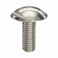 M3x0.50 thread, 8 mm length, truss head with spanner drive. Made from 316 stainless steel with plain finish, 5 mm width across flats. Used for hygienic panel fastening in food processing, pharmaceutical, and sanitary equipment where corrosion resistance and reduced bacterial traps are required.
