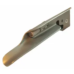 Disposable stainless steel Miller laryngoscope blade, size 1, with standard LED illumination. Silver finish, overall length 4 in, width 7/8 in. Used for airway management during intubation procedures in clinical and emergency settings.