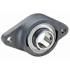 This INA flange-mount ball bearing features a 20 mm cylindrical bore, cast iron housing, and set screw locking for shaft retention. It is lubricated with lithium complex grease and designed for M10 mounting bolts. With a length of 61 mm and width of 37.3 mm, this not-split housing unit supports rotating shafts in industrial machinery, conveyors, and material handling equipment.