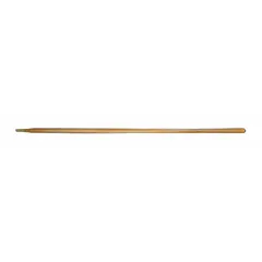 Straight wood handle for garden hoes, 60 inches in length. Suitable for weeding, cultivating, and soil preparation tasks.
