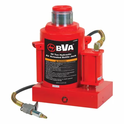 BVA HYDRAULICS Hydraulic Ram Machine Lift: Steel, External Air Pump/Lever, Air/Mechanical - High-Clearance Bottle Jacks