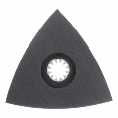 Hook-and-loop sanding pads for oscillating tools with Starlock interface. Non-vacuum design for applications without dust extraction. 2-pack. Suitable for sanding and surface preparation on wood, metal, and other materials.