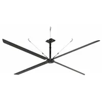 Industrial HVLS ceiling fan from the ECO series with a 16 ft blade diameter. Operates on single-phase 240V AC at 6.5 A. Features variable speed control. Does not include a light kit. Suitable for large spaces such as warehouses, distribution centers, and manufacturing plants to improve air circulation and reduce temperature stratification