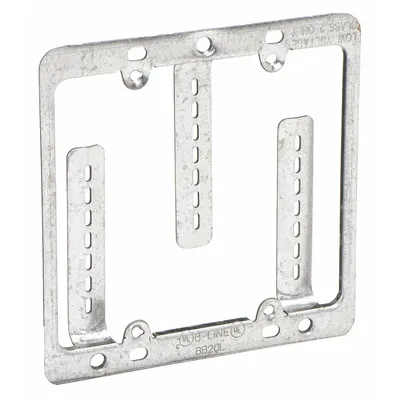 B-LINE BY EATON Communication Mounting Bracket: Steel, Silver, For 2 Gangs - Mounting Accessories for Electrical Boxes