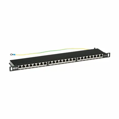 EATON TRIPP LITE Patch Panel: Flat, 0.5 Rack Units, 24 Ports, 6A, Krone IDC - Rack-Mount Punchdown RJ45 Patch Panels