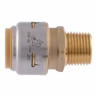 SHARKBITE MAX Push-Fit Adapter Fitting: Straight, 3/4 in OD x 1/2 in Pipe Size, Brass (MPN UR138)