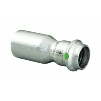 Straight fitting with female threaded (FTG) connection on one end and press-fit connection on the other. Made of stainless steel for potable water systems. Connects 2 in CTS tubing to 1 in CTS tubing