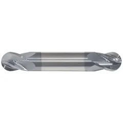 General purpose carbide ball end mill with AlTiN coating and 4 flutes. Mill diameter 11/64", length of cut 5/16", overall length 2". Suitable for contouring, slotting, and profiling in metalworking, including 3D machining of curved surfaces and radii.