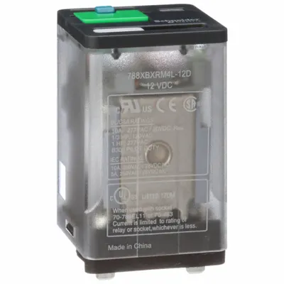 SCHNEIDER General Purpose Relay: Socket Mounted, 10 A Current Rating, 12V DC, DPDT - Socket-Mounted Relays