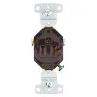BRYANT Receptacle: Single, 5-20, Brown, 125V AC, 20 A, 2 Pole / 3 Wire (MPN BRYRR201)