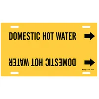 Pipe Marker: Domestic Hot Water, Yellow, Black, Fits 8 to 9 7/8 in Pipe O.D., 1 Pipe Markers (MPN 4051-G)