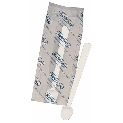 OEM Sampling Spoon: Sterile, Polystyrene, 2.46 mL Capacity - mL, 83/1000 fl oz Capacity - oz - Polystyrene Lab Scoops & Spoons