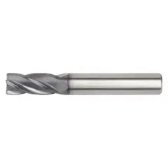 This carbide corner-chamfer end mill is designed for general-purpose edge chamfering and deburring in ferrous and non-ferrous materials. With a 4 mm mill diameter, 11 mm length of cut, 0.1 mm chamfer, and 4 flutes, it is suitable for creating bevels and finishing edges in milling operations.