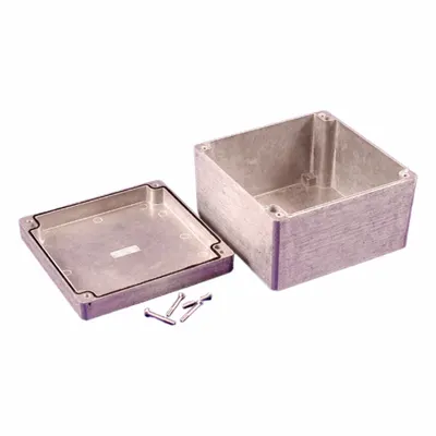 HAMMOND Enclosure: Die-Cast Aluminum, 6 in x 6 in x 4 in, NEMA 1/12/13/4/4X, Solid Cover - Aluminum Enclosures