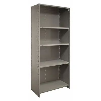 LYON Shelving Panel: 85 in x 36 in, 24 ga, Steel, Powder Coated, Gray - End Panels for Standard Metal Shelving