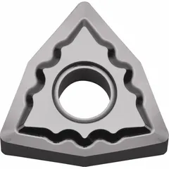 Trigon (W) indexable turning insert for precision turning, facing, and profiling on CNC lathes. The trigon shape provides strong cutting edges and economical carbide use. Suitable for general machining of steel, stainless steel, and cast iron.