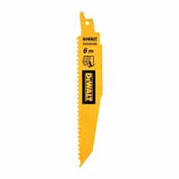 DEWALT Reciprocating Saw Blade: 6 Teeth per Inch, 6 in Blade Lg, 0.06 in Blade Thick, Bi-Metal, 5 PK (MPN DWAR6066)