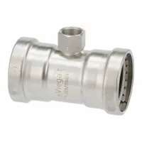 VIEGA PROPRESS Crimp Tee Fitting: 2 1/2 in CTS x 2 1/2 in CTS x 3/4 in Pipe Size, Rubber (MPN 80950)
