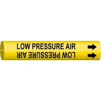 Pipe Marker: Low Pressure Air, Yellow, Black, Fits 2 1/2 to 3 7/8 in Pipe O.D., 1 Pipe Markers (MPN 4090-C)