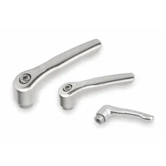This corrosion-resistant teardrop-style adjustable handle features a threaded hole with M5 thread, 9 mm thread length, and 40 mm overall length. It is used for clamping, positioning, and adjusting machinery components in industrial equipment.
