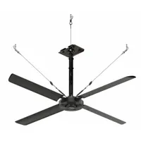 HUNTER INDUSTRIAL Ceiling Fan: 28,484 cfm Airflow, 8 ft Blade Dia, Variable Speeds, 480V AC, Silver (MPN E08-43I-IP-SM)